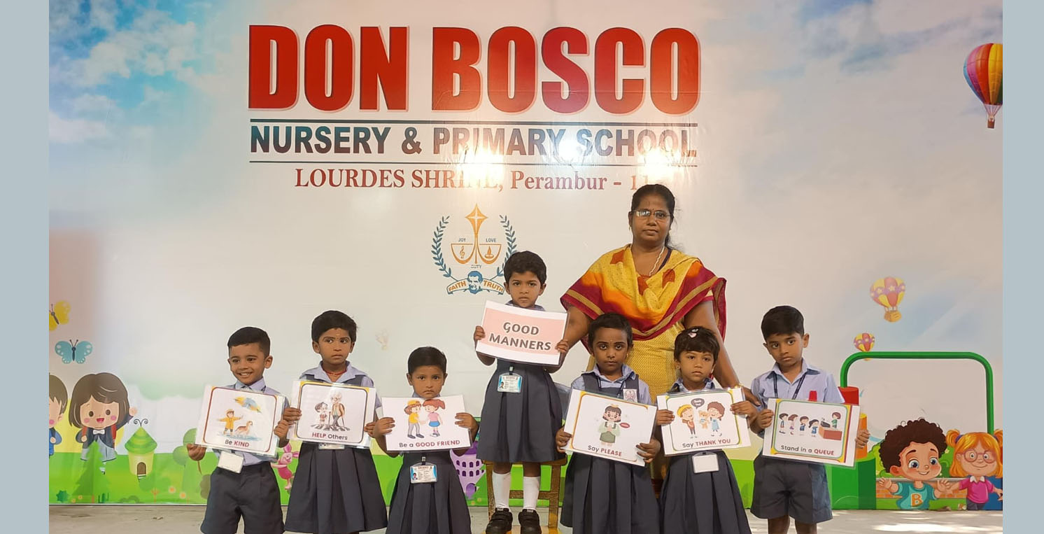 LKG-A Class Assembly - Topic: Good manners (05.08.2025)The students spoke about good manners. The students of LKG-B staged their first class assembly.