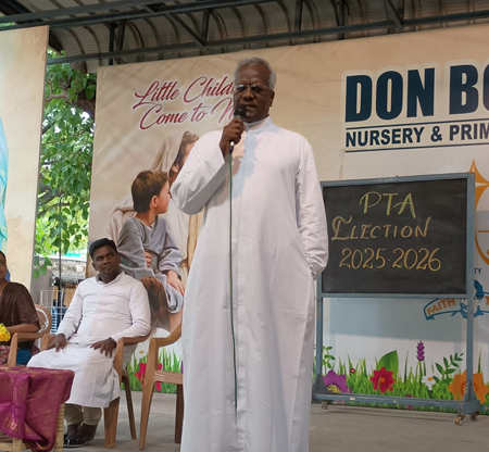 PTA ELECTION: 2025-2026 (24.07.2025) Our Rector & Correspondent Rev. Fr. Stanislaus, Our Principal Rev. Fr. Arokia Vincent, The Election officer Mrs. Jacintha, Our Headmistress Mrs. Ansilam Roslin and Parents were present for the Introduction of the Nominees of the PTA Election for the year 2025-2026 of our school. Postes for the Election were: (President, Vice President, Secretary,Treasurer & Class Representative) Our Principal Rev. Fr. Arokia Vincent welcomed the parents and spoke to the parents the importance of the role of PTA. Our rector and correspondent Rev. Stanislaus told the parents in his message that the PTA should work together with the school management for the betterment of the children. The Election began at 2:45. The parents had to cast their vote and drop it in the ballot box..