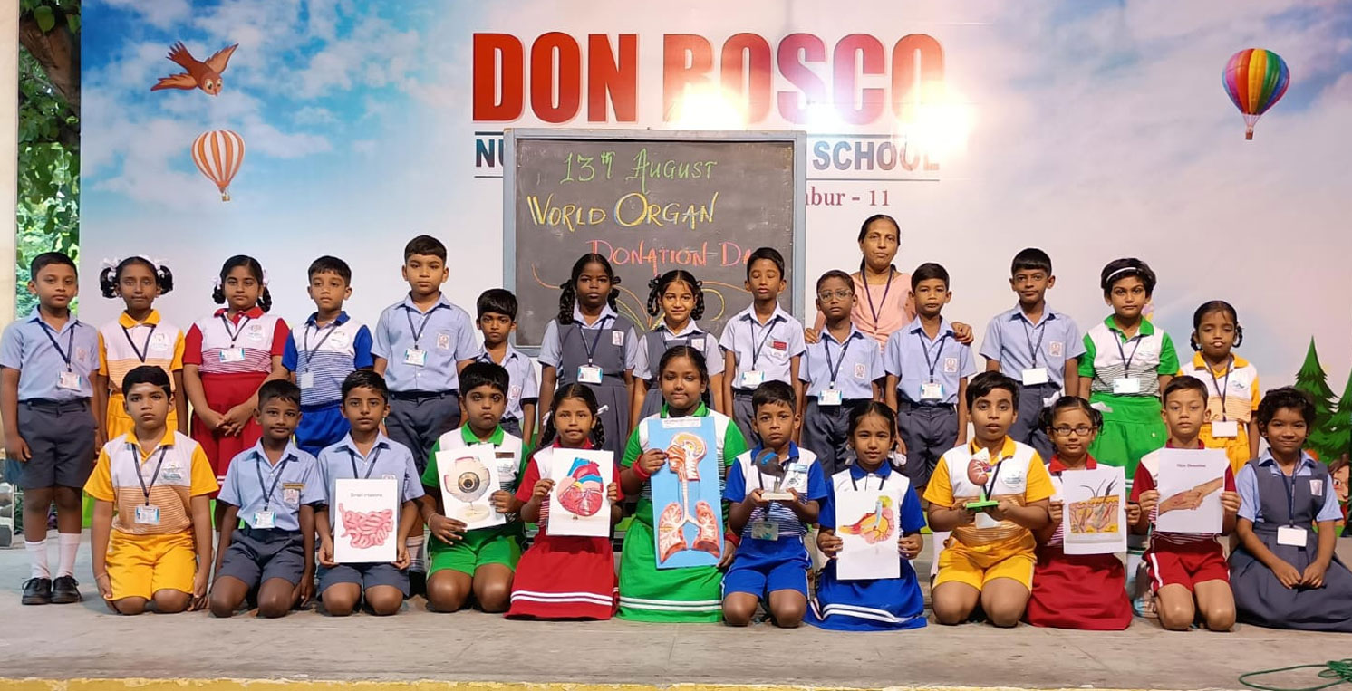 STD-IV Class Assembly - Topic: World Organ Day (13.08.2025) STD-IV staged their class assembly about Donating Organs. The students spoke about the organs which can be donated - eyes, kidney, liver, intestines, Skin, pancreas, Heart.
